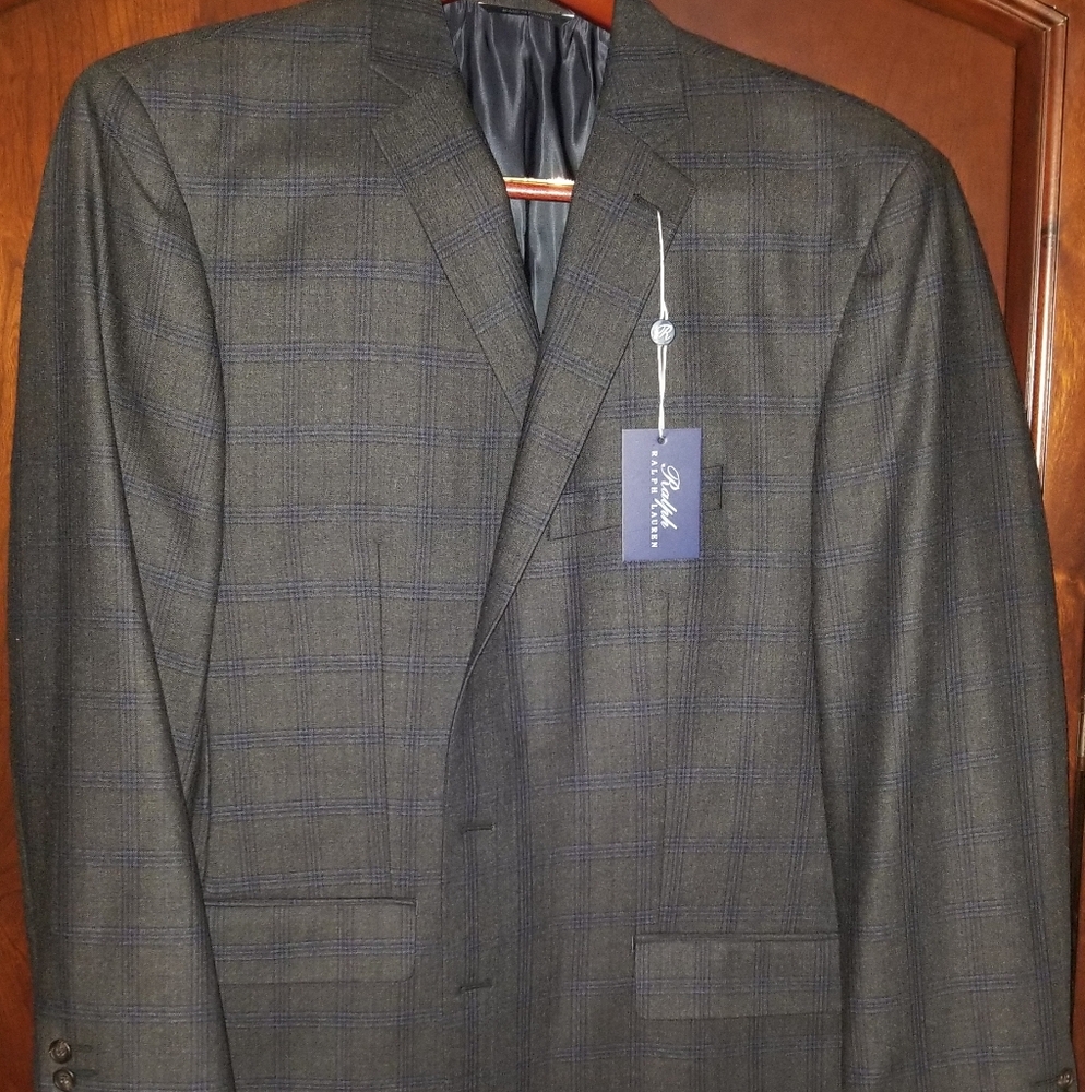 Lauren Ralph Lauren Mens 46R Olive BlazerJacket Sport Coat Soft Lambs Wool Tweed